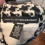 Linda Allard Ellen Tracy Houndstooth Blazer Silk Black Cream Womens Size 6 Photo 9