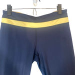 Lululemon  Navy Blue & Yellow Run Inspire Crop II Capri Leggings Women Sz 4 Photo 1