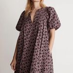 Madewell  Dress Womens Small Pink‎ Purple Shadow Blooms Tillie Puff Sleeve Mini Photo 0