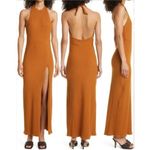 NWT Ronny Kobo Mora Textured Ribbed Maxi Dress in Whiskey Brown Size XL Photo 1