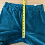 Susan Graver Teal Velvet Pants Stretch High Rise Pull On Wide Leg Soft L Green Photo 7