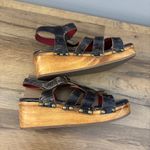 Bed Stu Fabiola Black Lux Distressed Leather Platform Sandal Photo 6