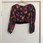 Majorelle Revolve Swift long sleeve crop top black dot multicolor floral pink Photo 5