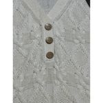 Sundance  Kenzie Chunky Cable Knit Sweater Sleeveless‎ Boho Size Large Ivory Photo 2