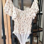 Free People Juliet bodysuit ruffle square neck floral print tiered smock top Photo 1