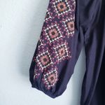 ZARA  Black Embroidered Balloon Sleeve Linen Dress Photo 3