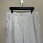 Eileen Fisher 100% Organic Linen Cream Wide Leg Trouser Pants Size L Lagenlook Photo 4