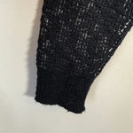 Eileen Fisher Open Front Knit Cardigan Sweater Women Medium Black Organic Cotton Photo 6