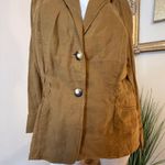 J. Jill Blazer Women’s Size Medium Brown Linen Jacket Lightweight Button Tan Photo 3