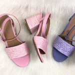 Bamboo  Maddy Braided Raffia Open Toe Buckle Strap Block Heel Sandals Pink Sz 10 Photo 9