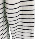 Loft Petites Black & White Striped Casual Ruffle Cuff Boatneck Knit Sweater Photo 9