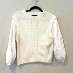 Anthropologie Sanctuary Cream Lagen White Knit Sweater Puff Sleeves 1949 Photo 0