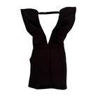 Mable Black Plunge Open Back Puff Sleeve Tulip Scuba Dress Size M Size M Photo 6