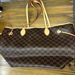 Masien Rauder Brown Faux Leather Tote Bag 13 x 11 Inches Photo 0