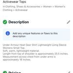 Under Armour  Heat Gear Lightweight Athletic Top Photo 9