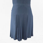 Equipment Navy Eclipse V Neck Pleated Viscose Midi Norice Dress Size 10 $450 Photo 2