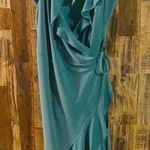 Bar III NWT  Plus Size Ruffled Sleeveless Wrap Midi Dress, green size 3X Photo 0