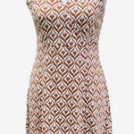 New York & Co dress M brown white sleeveless VNeck Size M Photo 0