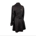 ZARA Double Breasted Pleated Trench Coat Jacket Dark Brown Size Small Office Job Photo 11