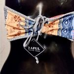 Zaful New!  Lace Up Ethnic Flower Multiway Bikini Top Photo 5