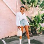 Ymi  High Rise Mom Fit Shorts Distressed Denim 100% Cotton‎ Light Wash
Size 7/28 Photo 10