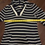 Saint Tropez West  Cotton Hoodie Navy & Cream Strips Size M. Heavy. Warm. Causal Photo 6