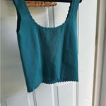ZARA  Blue Ribbed Sleeveless Fitted Tank Top Photo 3