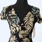 Almost Famous short sleeve black and green leaf print dress Photo 1