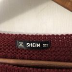 SheIn Burgundy Sweater Poncho with Sleeves Photo 2