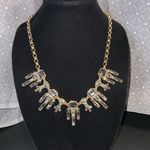 Vintage Iman Green Smokey Gray Glass Bead gold tone fashion necklace 21” Photo 1