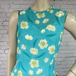 Vintage 90s Turquoise Maxi Floral Sleeveless Dress 5 Size undefined Photo 1