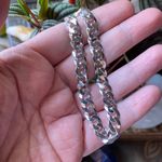 Sterling Silver Faceted Italian Pave Flat Curb Bracelet Photo 4