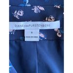 Diane Von Furstenberg  Vinley Silk Blazer Navy/Pink Floral‎ Print Womens Size 6 Photo 2