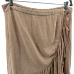 Madewell  Tan Linen Blend Tiered Ruffle Midi Skirt Women’s Size 14 Photo 2