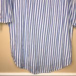 Old Navy  Women’s Off the Shoulder Blue White Stripes 7/8 Sleeve Tunic Dress Photo 2