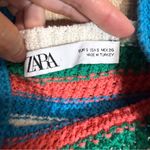 ZARA  Multicolored Striped Knit A-Line Cotton Blend Summer Beach Dress Size Small Photo 2