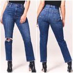 Abercrombie & Fitch Abercrombie Plus Size Medium Destroyed Ankle Straight Ultra High Rise Jeans 37 Photo 1
