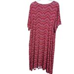 Catherines  Midi Dress Womens 2X Multicolor Chevron Print V Neck Stretch Ladies Photo 4
