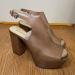 Schutz  Brown Soft Leather Peep toe slingback platform heels size US 9 Photo 1