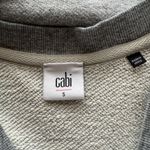 CAbi  gray with cable knit sleeves stretchy v-neck pullover sweater sweatshirt S Photo 6