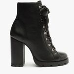 ZARA Schutz  Lace-Up Black Leather Combat Boots Photo 1