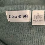 L.A.M.B. Vintage 80s Wool Angora Knit Sweater M Green Embroidered Floral Pullover Photo 6