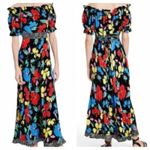 RIXO for target bright colorful floral off the shoulder maxi dress 24W/26W plus Blue Photo 9