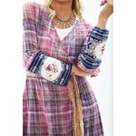 Aratta Silent Journey Boho Plaid Purple Pink Wrap Dress Size XS Photo 1