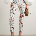 ERDEM Millicent White Multi Floral Crop Jeans Pants 8 Photo 9