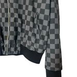 ALBION FIT Women’s Black Checkered Bomber Jacket- Size Large Photo 1