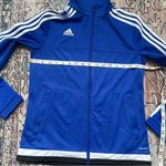Adidas  Royal Blue Track Jacket Climacool Full Zip 3 Stripe Lightweight Small Photo 7