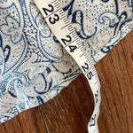 Willi Smith  100% linen blue paisley long sleeve blouse large Photo 5