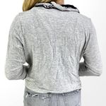 00s CARNABY Gray Black Ruffle Open Front Cardigan Size M Photo 4