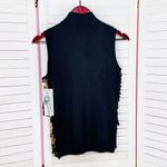 Peter Nygard Dangle Fish Scale Sequins Mock Neck Sleeveless Sweater Black PS Photo 7